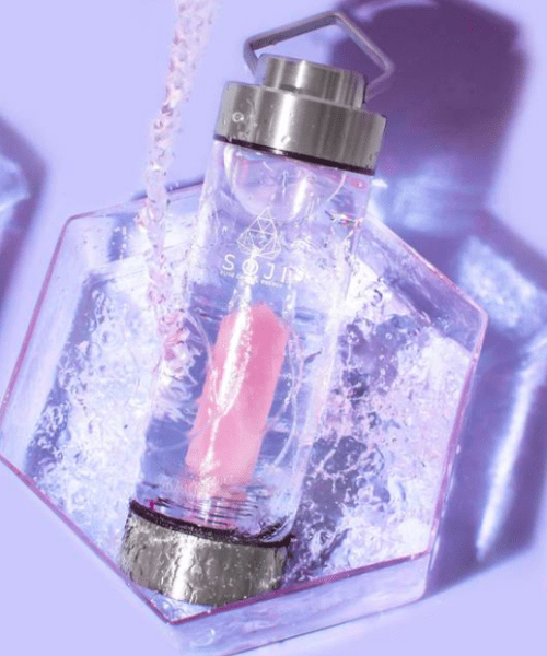 Soji Rose Quartz Crystal Elixir Water Bottle